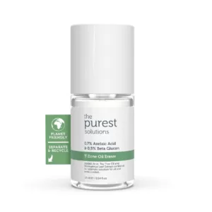 نقدم لكم ذا بيورست سوليوشنز ممحاة الزيت تي زون (0.7 حمض أزيليك و 0.5 بيتا جلوكان) - The Purest Solutions، منتج مبتكر يساعد في تنظيم الإفرازات الدهنية والتحكم في لمعة منطقة T-zone. يحتوي على حمض الأزيليك الذي يعالج البثور ويعمل على تقليل الزيوت الزائدة، بالإضافة إلى بيتا جلوكان الذي يرطب البشرة ويعزز من مظهرها الصحي. يعد هذا المنتج الحل المثالي للبشرة الدهنية والمعرضة للبثور، مما يترك البشرة ناعمة ومشرقة.