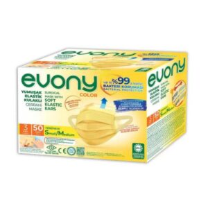 ماسك ايفوني 3 طبقات 50 قطعة - أصفر | Evony