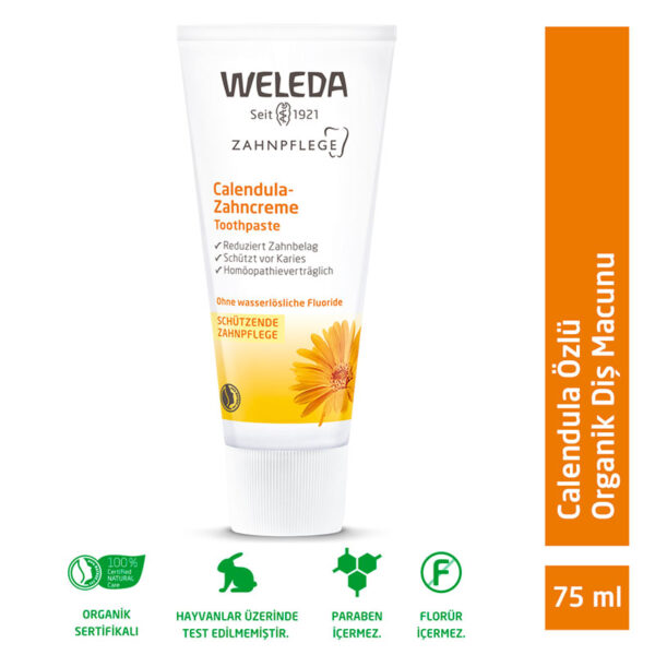 ⁦معجون أسنان عضوي بخلاصة الآذريون من ويليدا، 75 مل | Weleda⁩ - الصورة ⁦2⁩