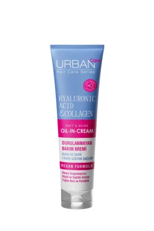 Introducing the Urban Care Hyaluronic Acid and Collagen Leave-In Care Cream 150 ml, a powerful solution for nourished and revitalized hair.