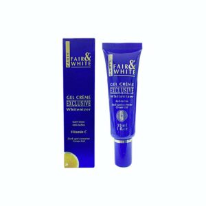 Introducing the Fair and White Gel Creme Exclusive Whitenizer With Vitamin C 30 ml. This gel cream is specially formulated to brighten and whiten the skin on your face and hands, giving you a more radiant and even complexion.