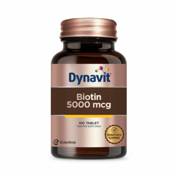Introducing the Dynavit Biotin 5000 mcg 100 Tablets, a reliable and effective way to support your health with essential nutrients.