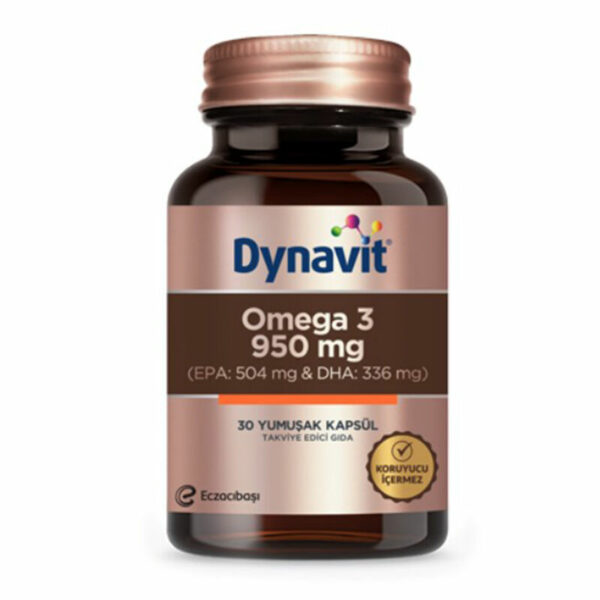 Introducing the Dynavit Omega 3 950 mg 30 Soft Capsules, a high-quality supplement to support your overall health.