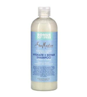 Introducing the Shea Moisture Manuka Honey and Yogurt Shampoo 577 ml. This shampoo is specially formulated to nourish and repair dry, damaged hair, leaving it feeling soft and rejuvenated.