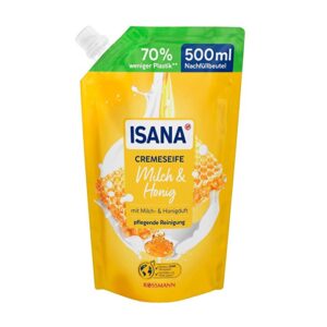 Isana Cream Soap Milk & Honey 500ml Refill - Gentle Cleanser