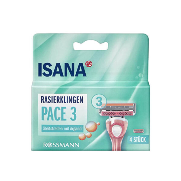 Isana 3-Blade Shaving Razor Replacement Set of 4