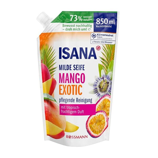 Isana Mango Liquid Soap Refill 850 ml - Vegan & pH Friendly