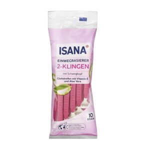 Isana 2-Blade Disposable Razors - 10-Pack for Smooth Skin