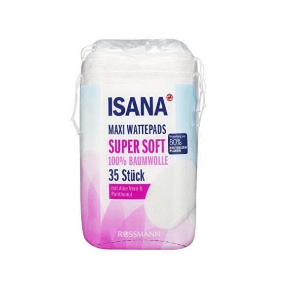 Isana Aloe Vera Cotton Discs Maxi 35 Pack for Skin Care