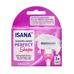 Isana Women's Replacement Razor - 4 Blades for Smooth Shaving
