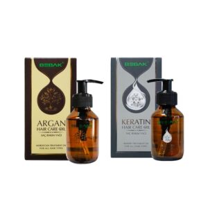 Bebak Argan & Keratin Hair Care Oil Set - 100ml Each