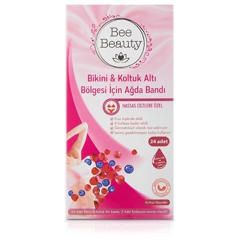 Bee Beauty Armpit & Bikini Wax Tape - 24 Stubborn Hair Strips