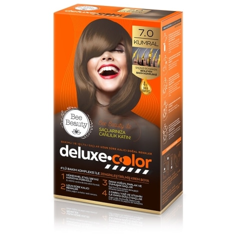 Bee Beauty Deluxe 7.0 Auburn Hair Color Kit - Vibrant & Easy