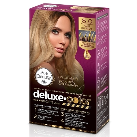 Bee Beauty Deluxe Hair Color Kit 8.0 Light Brown - Easy Apply