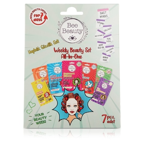 Bee Beauty Weekly Care Set: 7 Skincare Masks for Radiance