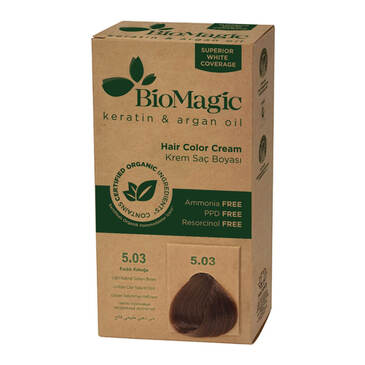 Biomagic Hazelnut Shell Hair Color Dye No: 5.03 - Long-lasting Shine