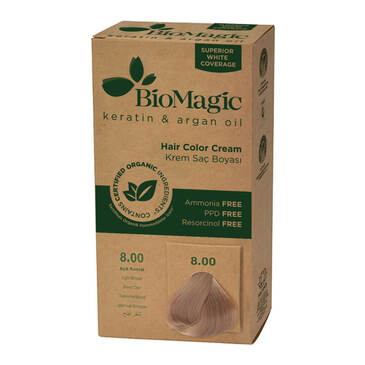 Biomagic Light Brown Hair Color No: 8.00 - Long-Lasting Shine