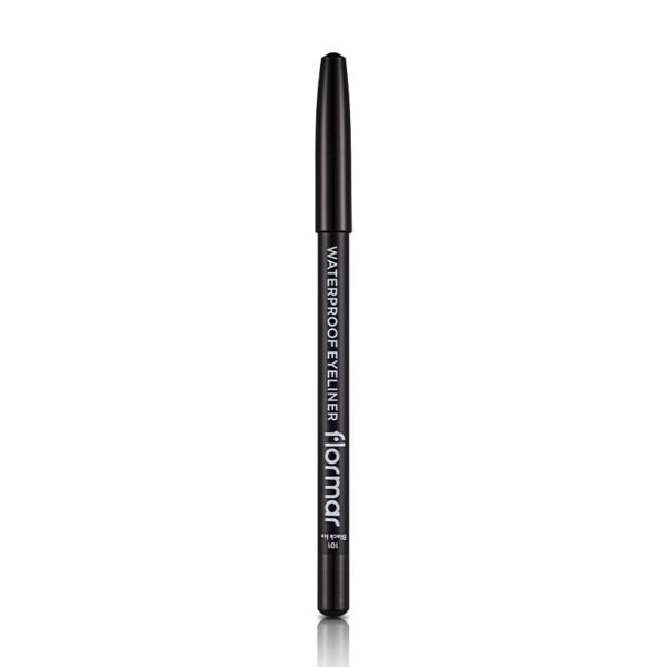 Водостойкий черный карандаш для глаз Flormar 101 Black Ice