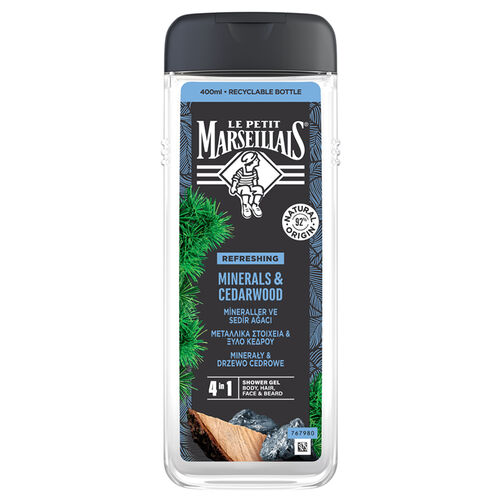 Le Petit Marseillais Minerals And Cedar Wood Men's Shower Gel 400 ml