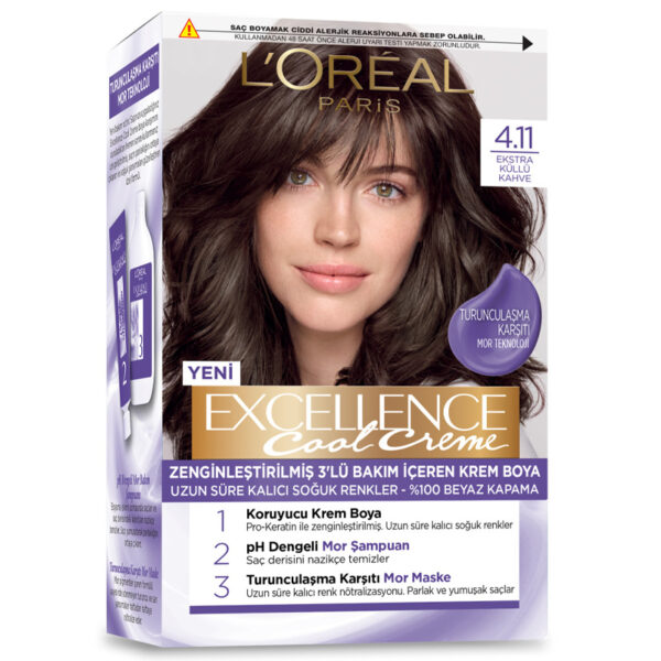 L'Oreal Paris Excellence Cool Creme Hair Dye 4.11 Ashy Brown