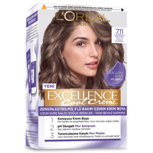 L'Oreal Paris Excellence 7.11 Extra Ashy Auburn Hair Dye