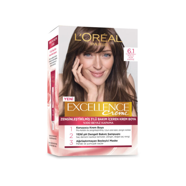 L'Oreal Paris Excellence 6.1 Ashy Light Brown Hair Dye