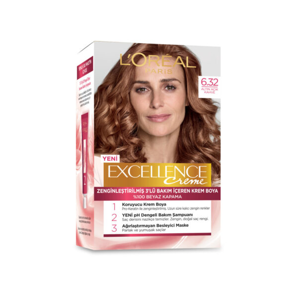 L'Oreal Paris Excellence 6.32 Golden Light Brown Hair Dye