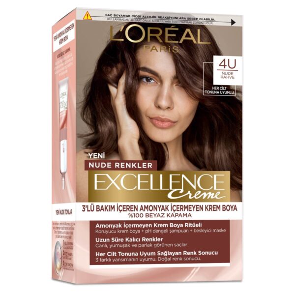 L'Oreal Paris Excellence 4U Nude Brown Hair Dye - Ammonia-Free
