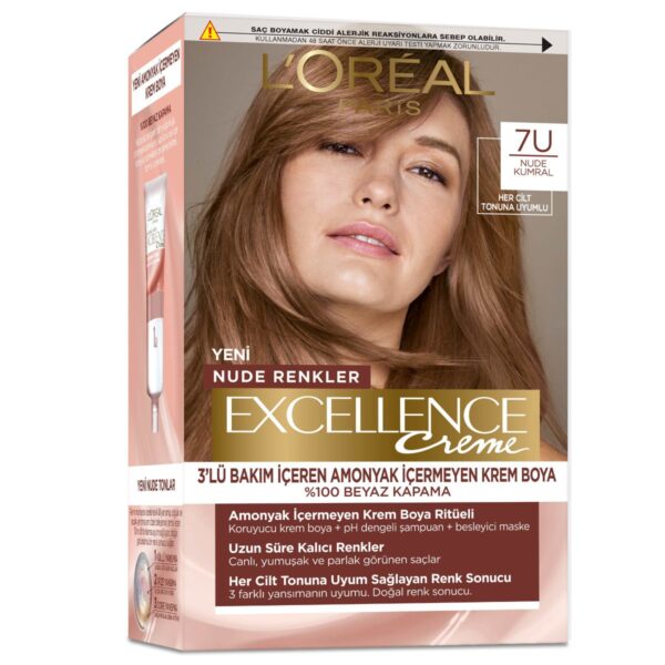 L'Oreal Paris Excellence 7U Nude Auburn Hair Dye - Ammonia-Free