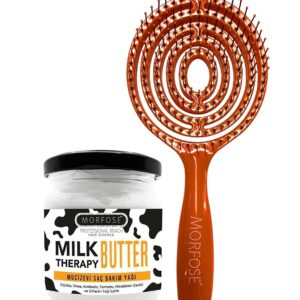 Morfose Oval Hair Brush & Milk Therapy Conditioner Set
