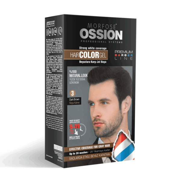 Ossion Men's Dark Brown Hair Gel Color Kit - 40 ml