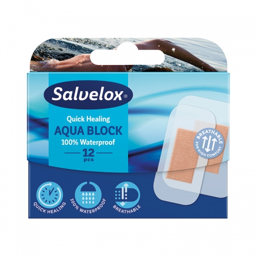 Salvelox Aqua Block Водонепроницаемые пластыри, 12 шт.
