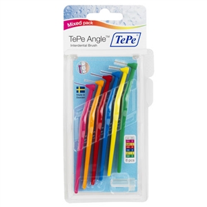 TePe Angle Interdental Brush Set - 6 Mixed Sizes for Oral Care