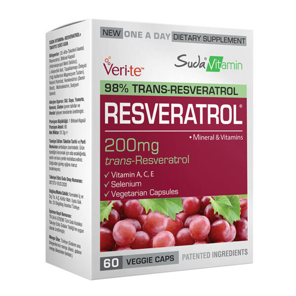 Suda Vitamin Resveratrol 60 Capsules - Antioxidant Support