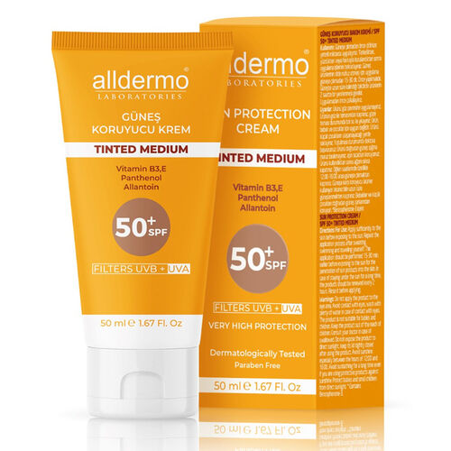 كريم واقي شمس ملون مرطب SPF 50+ من ألدرمو 50 مل - درجة متوسطة