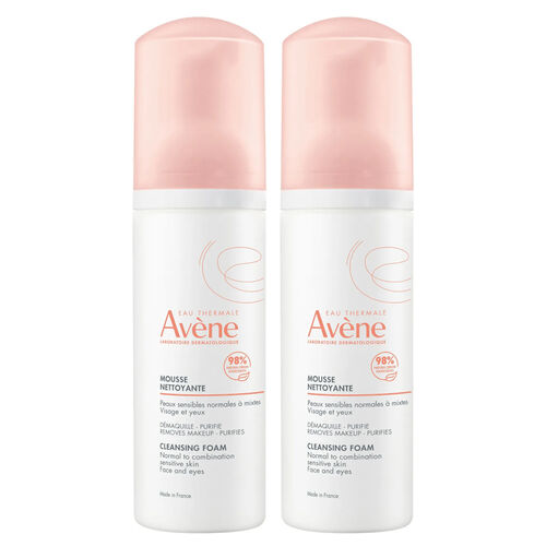 Avene Cleansing Foam Set - 2x150ml Gentle Skin Cleanser