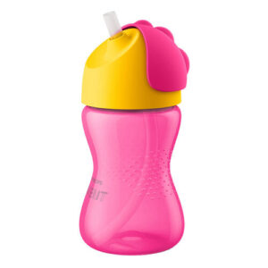 Розовый стакан Philips Avent 300 мл с трубочкой против проливания