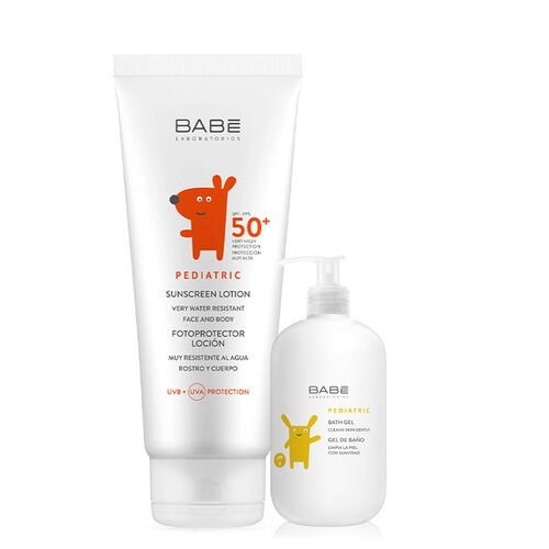 Babe Pediatric Sunscreen Spf 50 lotion 100 ml - Bath Gel Gift