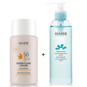 Babe Super Fluid Color SPF 50+ & Mineral Gel 90ml Gift Set