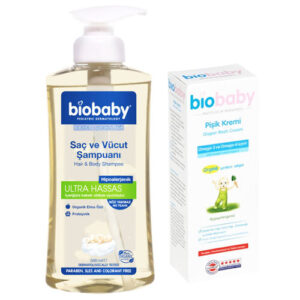 Biobaby Baby Shampoo 500ml + Diaper Cream 75ml Gift Set