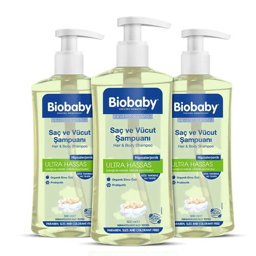 Biobaby Baby Shampoo 3-Pack: Hair & Body