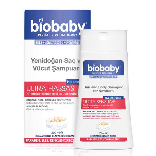 Biobaby Newborn Hair & Body Shampoo 200ml - Gentle & Safe