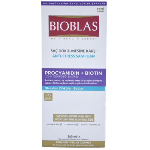 Bioblas Anti-Stress Hair Loss Shampoo 360ml - Nourishing Care