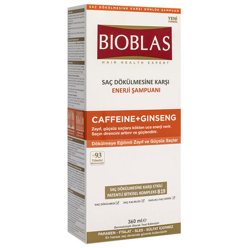 Bioblas Caffeine & Ginseng Energy Shampoo for Hair Loss 360ml