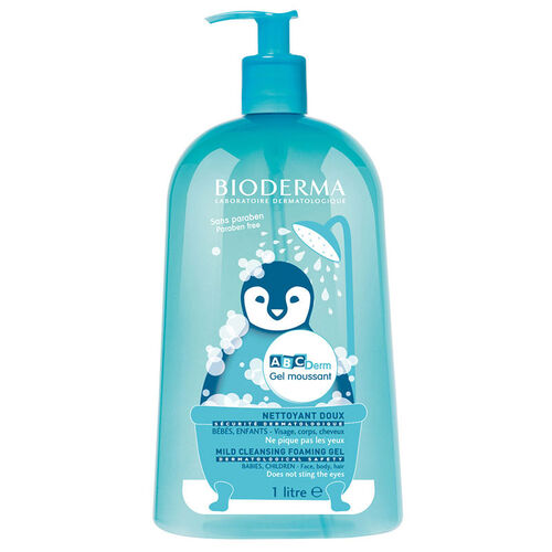Bioderma Abcderm Foaming Cleansing Gel 1L for Delicate Skin