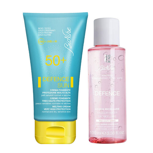 بيو نايك ديفينس صن كريم مائل SPF 50 وماء ميسيلار هدية مميزة
