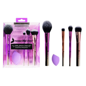 Nascita 5-Piece Basic Makeup Brush Set & Sponge for Flawless Skin