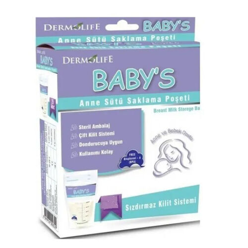 Dermolife Baby Breast Milk Storage Bags - 20 Leak-Proof Packs