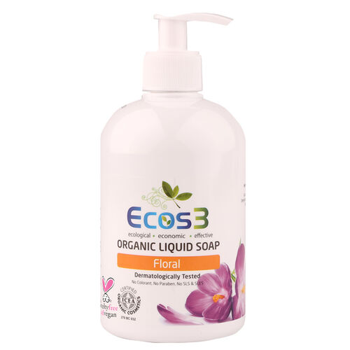 Ecos3 Organic Floral Liquid Soap 500ml - Eco-Friendly Cleanser