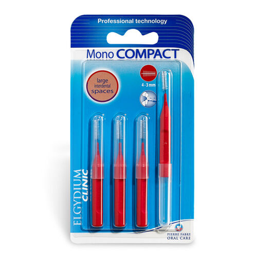 Elgydium Clinic Monocompact Red Interdental Brush - 6 Pack